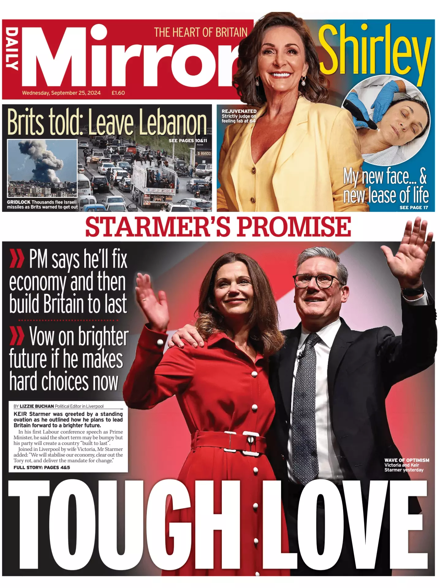 Prima-pagina-Daily Mirror-edizione-di-oggi-25-09-2024